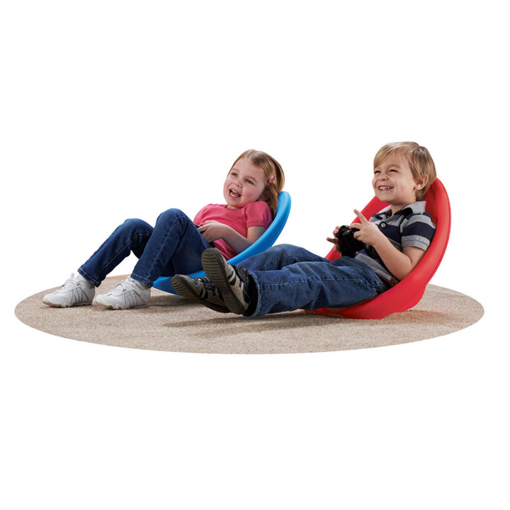 American Plastic Toys 2 Pack Scoop Rocker, Durable Egg-Shaped Kids Chair, Blue