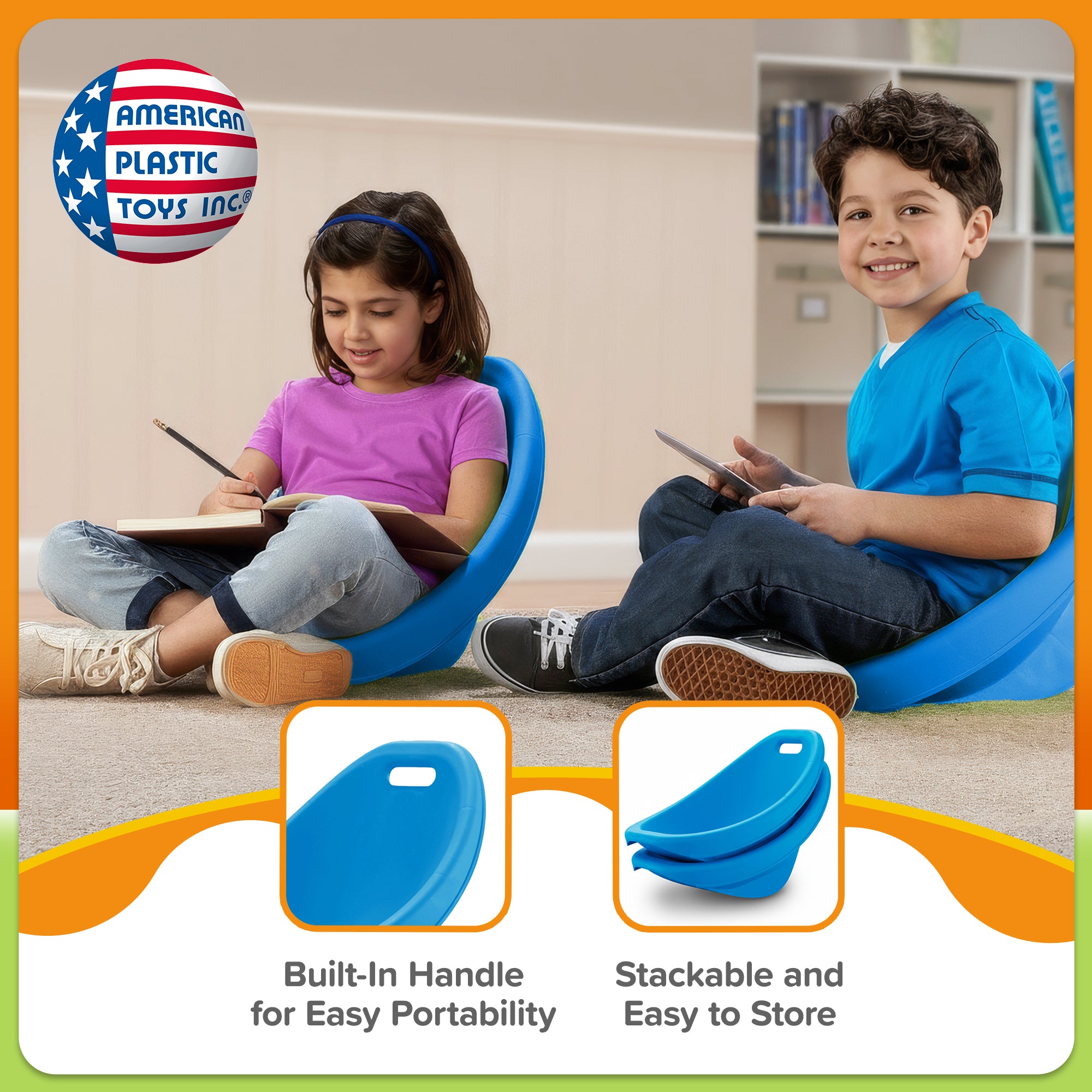 American Plastic Toys 2 Pack Scoop Rocker, Durable Egg-Shaped Kids Chair  (Used) - VMInnovations