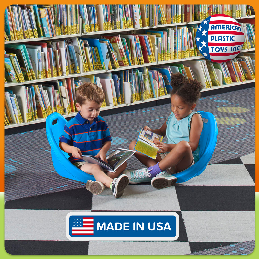 American Plastic Toys 2 Pack Scoop Rocker, Durable Egg-Shaped Kids Chair, Blue