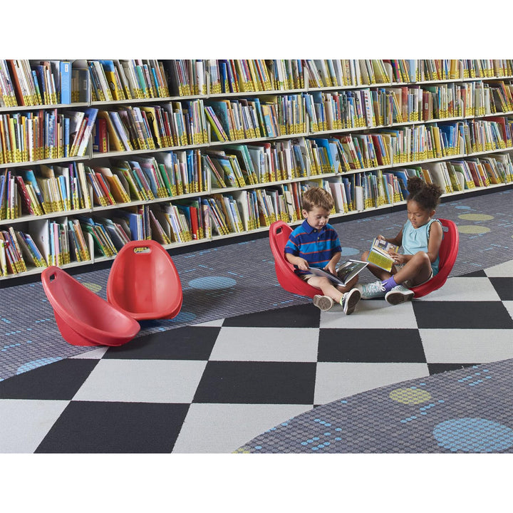 American Plastic Toys 2 Pack Scoop Rocker, Durable Egg-Shaped Kids Chair, Red