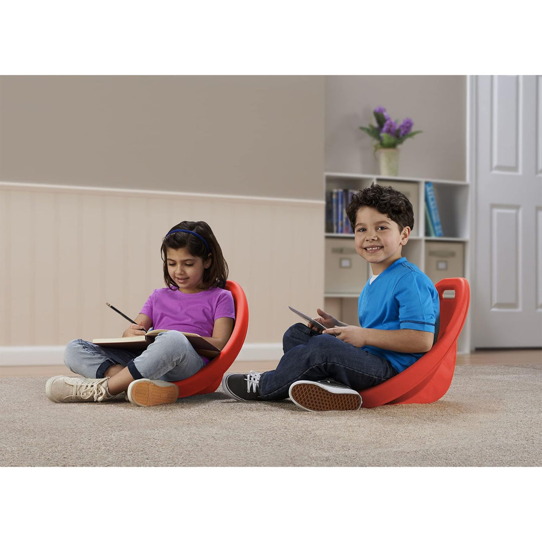 American Plastic Toys 2 Pack Scoop Rocker, Durable Egg-Shaped Kids Chair, Red