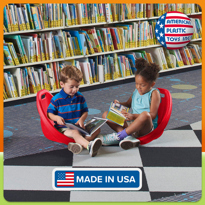 American Plastic Toys 2 Pack Scoop Rocker, Durable Egg-Shaped Kids Chair, Red