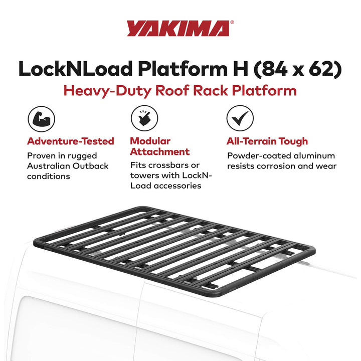 Yakima 84x62 Inch LockNLoad Heavy Duty Roof Rack Platform with Horizontal Slats