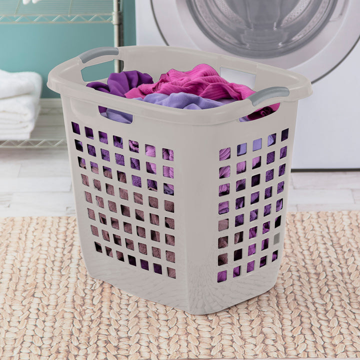 Sterilite Ultra Easy Carry Plastic Laundry Basket, 2.1 Bushel, Grey, 4 Pack