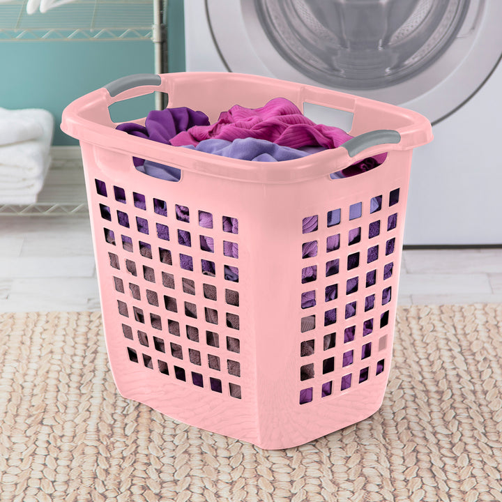 Sterilite Ultra Easy Carry Laundry Basket, 2.1 Bushel, Plastic, Pink, 4 Pack