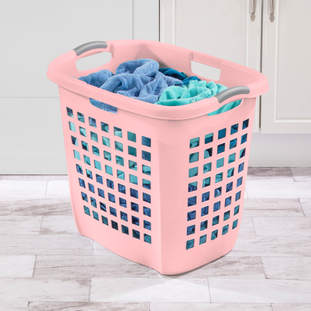 Sterilite Ultra Easy Carry Laundry Basket, 2.1 Bushel, Plastic, Pink, 4 Pack