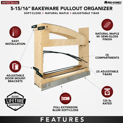 Rev-A-Shelf Foil Wrap Pullout Organizer w/ Soft-Close for 9" Base Cabinets