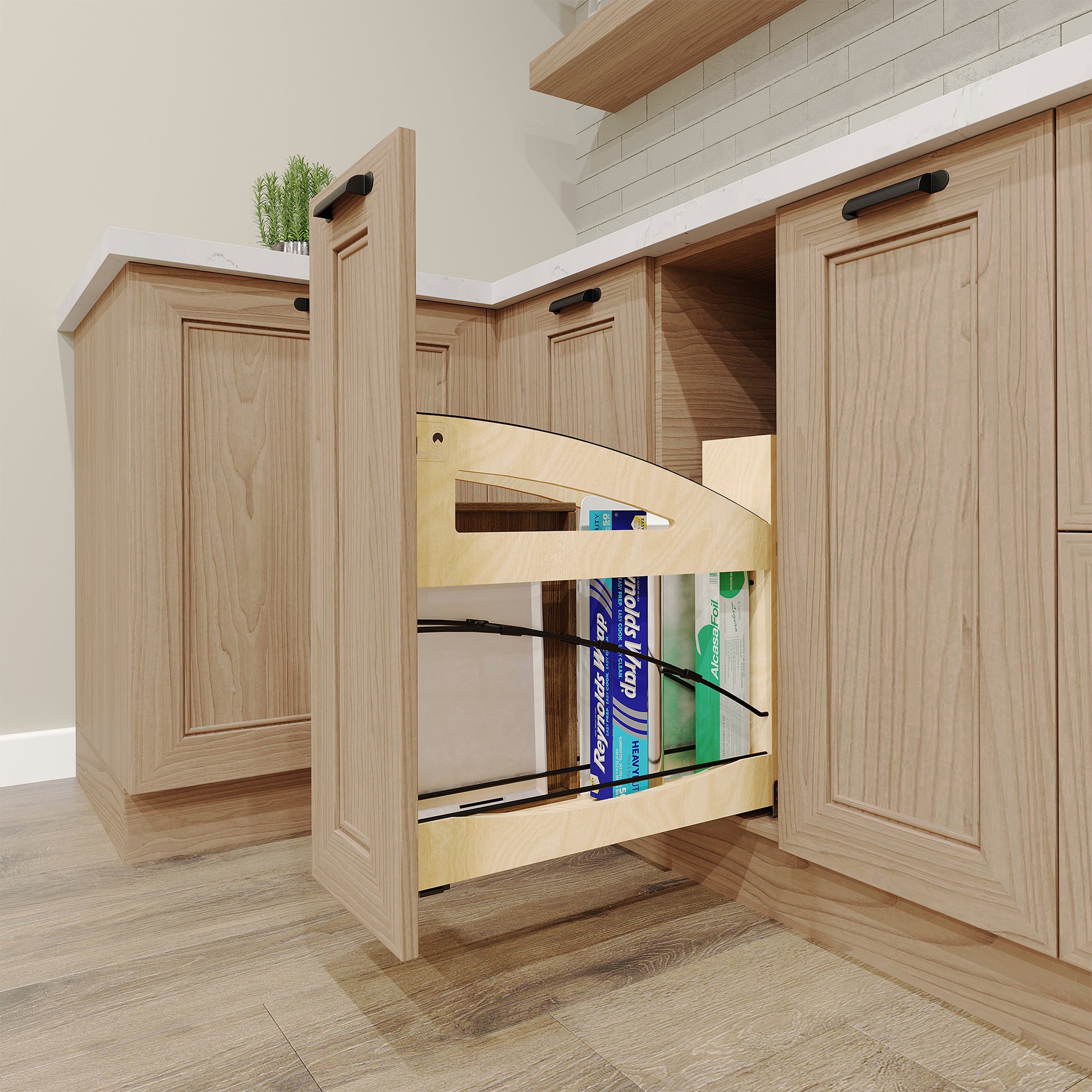 Rev-A-Shelf Foil Wrap Pullout Organizer w/ Soft-Close for 9" Base Cabinets