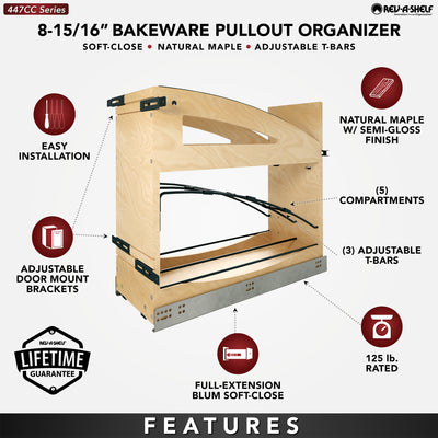 Rev-A-Shelf Foil Wrap Pullout Organizer w/ Soft-Close for 12" Base Cabinets
