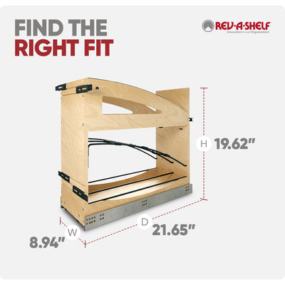 Rev-A-Shelf Foil Wrap Pullout Organizer w/ Soft-Close for 12" Base Cabinets - VMInnovations