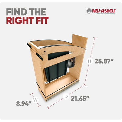Rev-A-Shelf Knife Pullout Organizer with Soft-Close for 12" Base Cabinets - VMInnovations