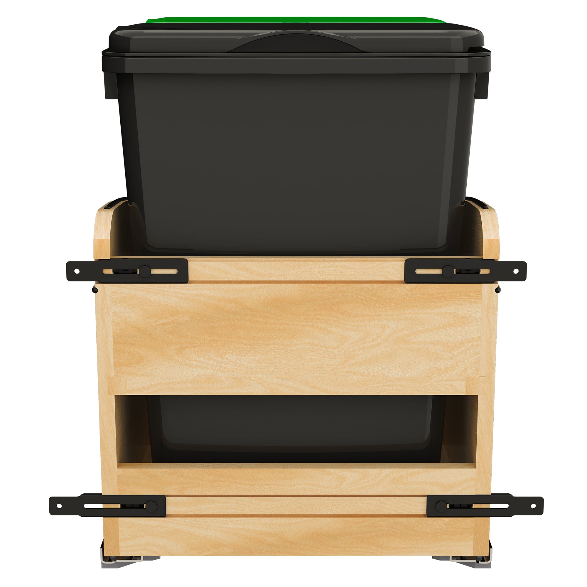 Rev-A-Shelf Maple Double Pullout Waste Container, Soft-Close, 35 qt, Black - VMInnovations
