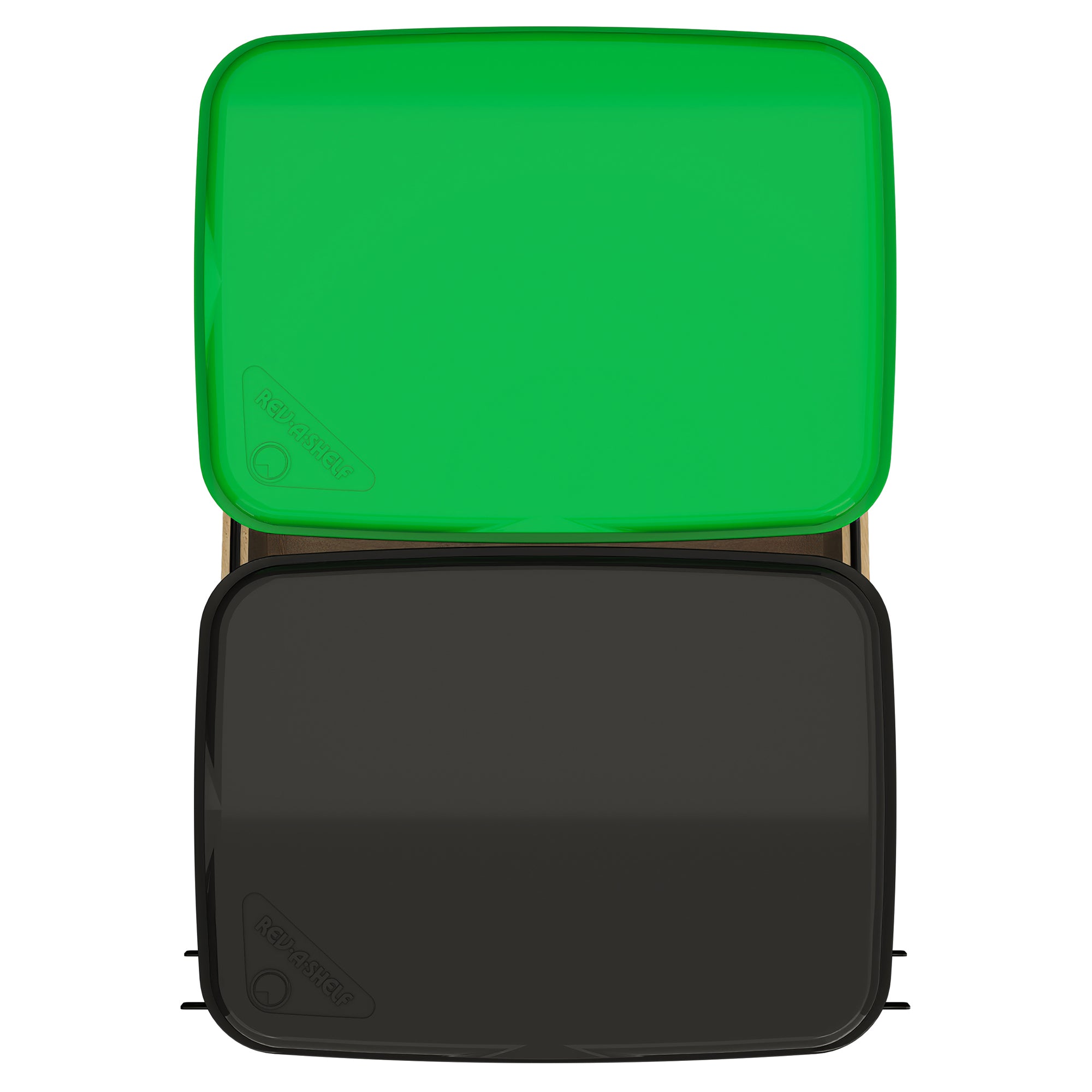 Rev-A-Shelf Maple Double Pullout Waste Container, Soft-Close, 35 qt, Black - VMInnovations