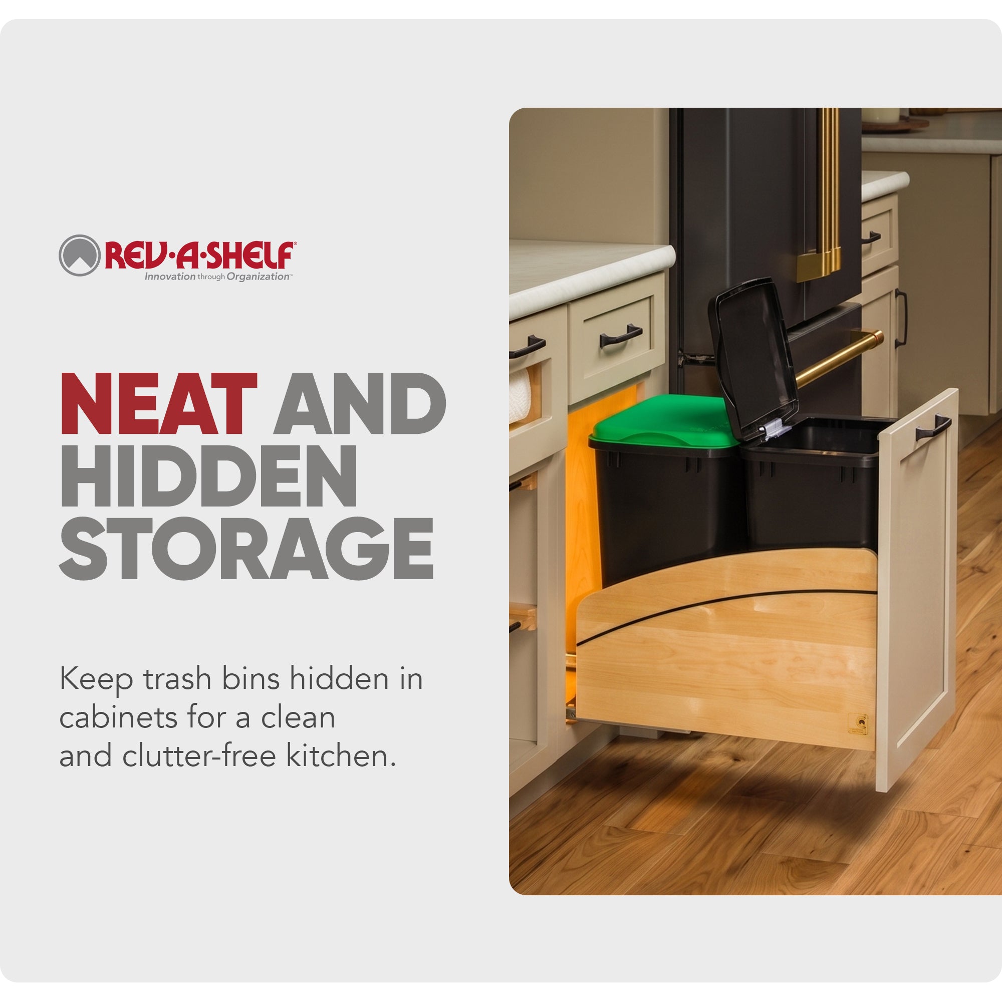 Rev-A-Shelf Maple Double Pullout Waste Container, Soft-Close, 35 qt, Black