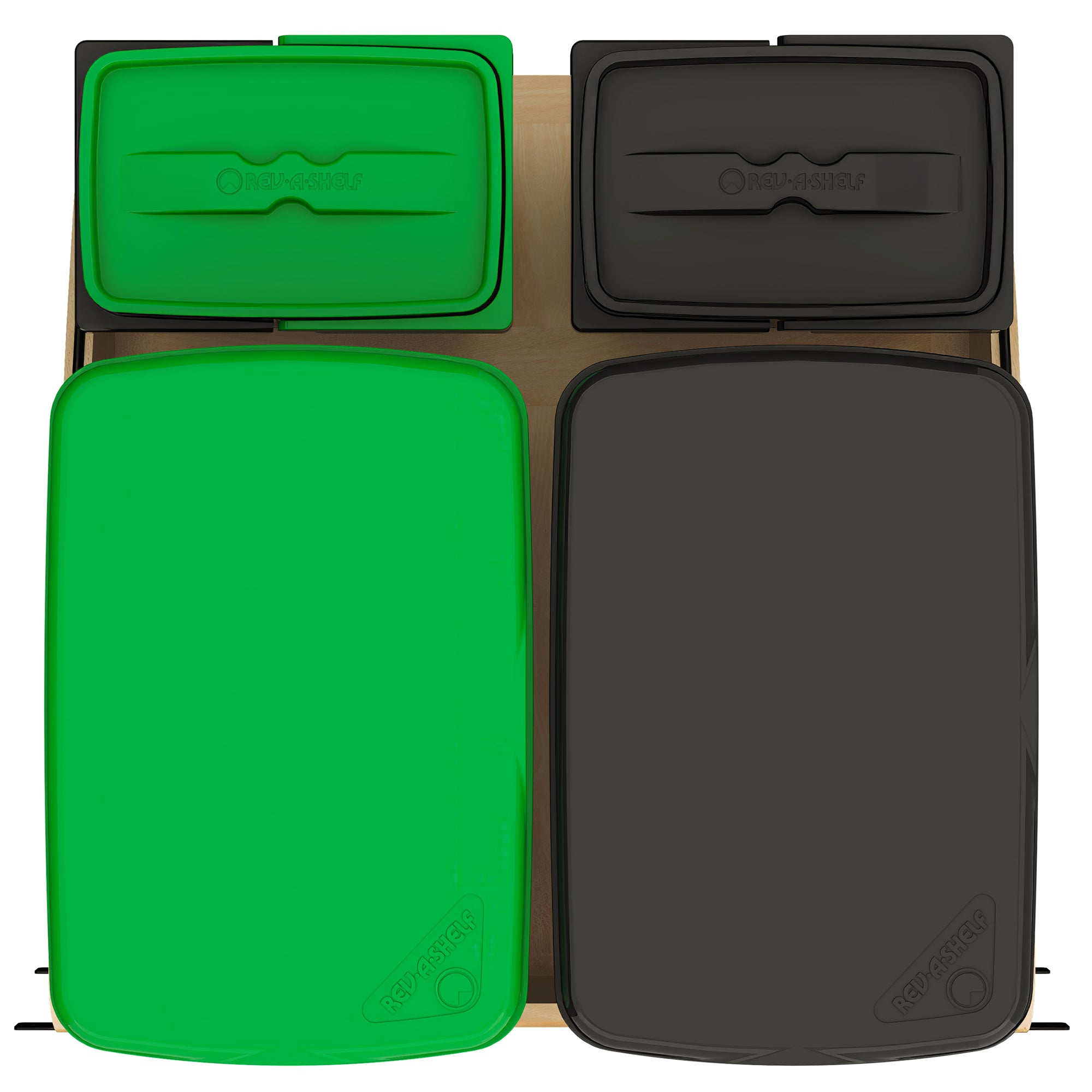 Rev-A-Shelf Craftsman Collection Double Pullout Trash Cans and Compost Bins