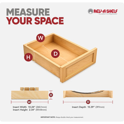 Rev-A-Shelf Craftsman Solid Maple Cutlery Drawer Insert, 10-1/4" x 19-1/2"