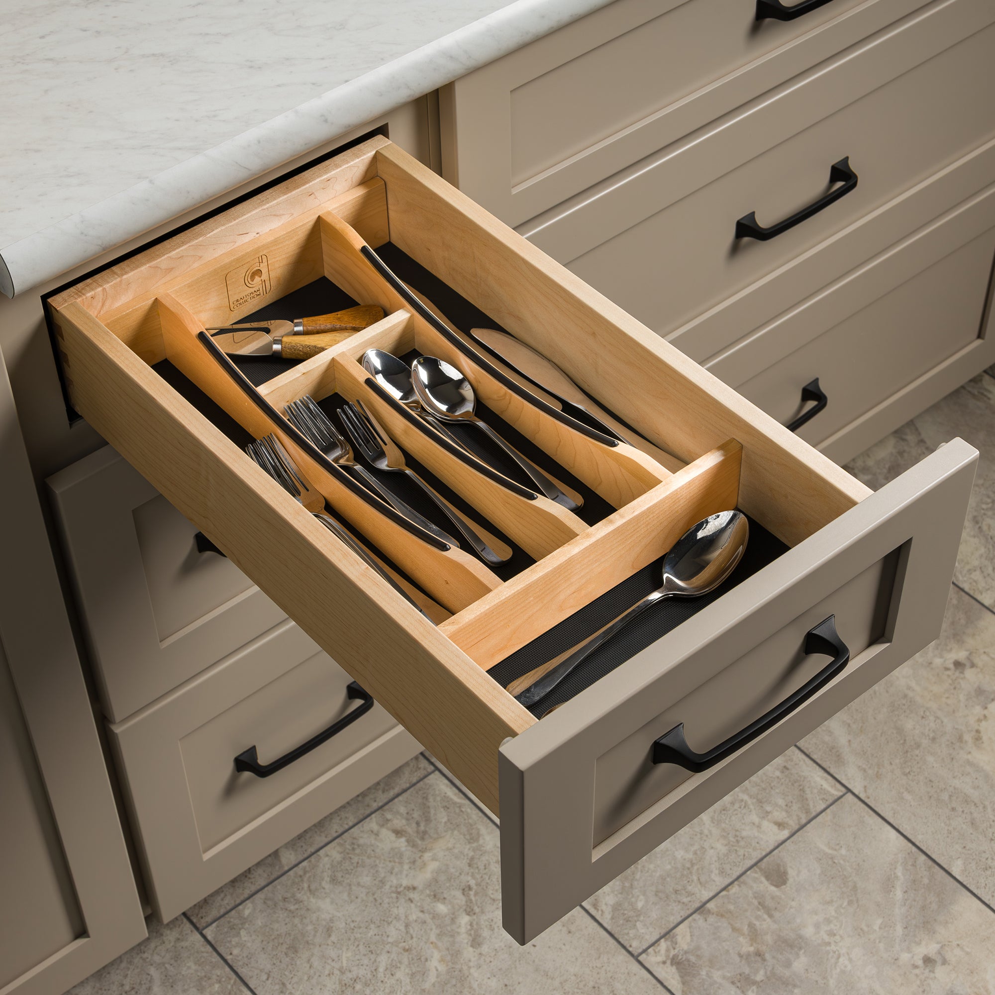 Rev-A-Shelf Craftsman Solid Maple Cutlery Drawer Insert, 10-1/4" x 19-1/2"
