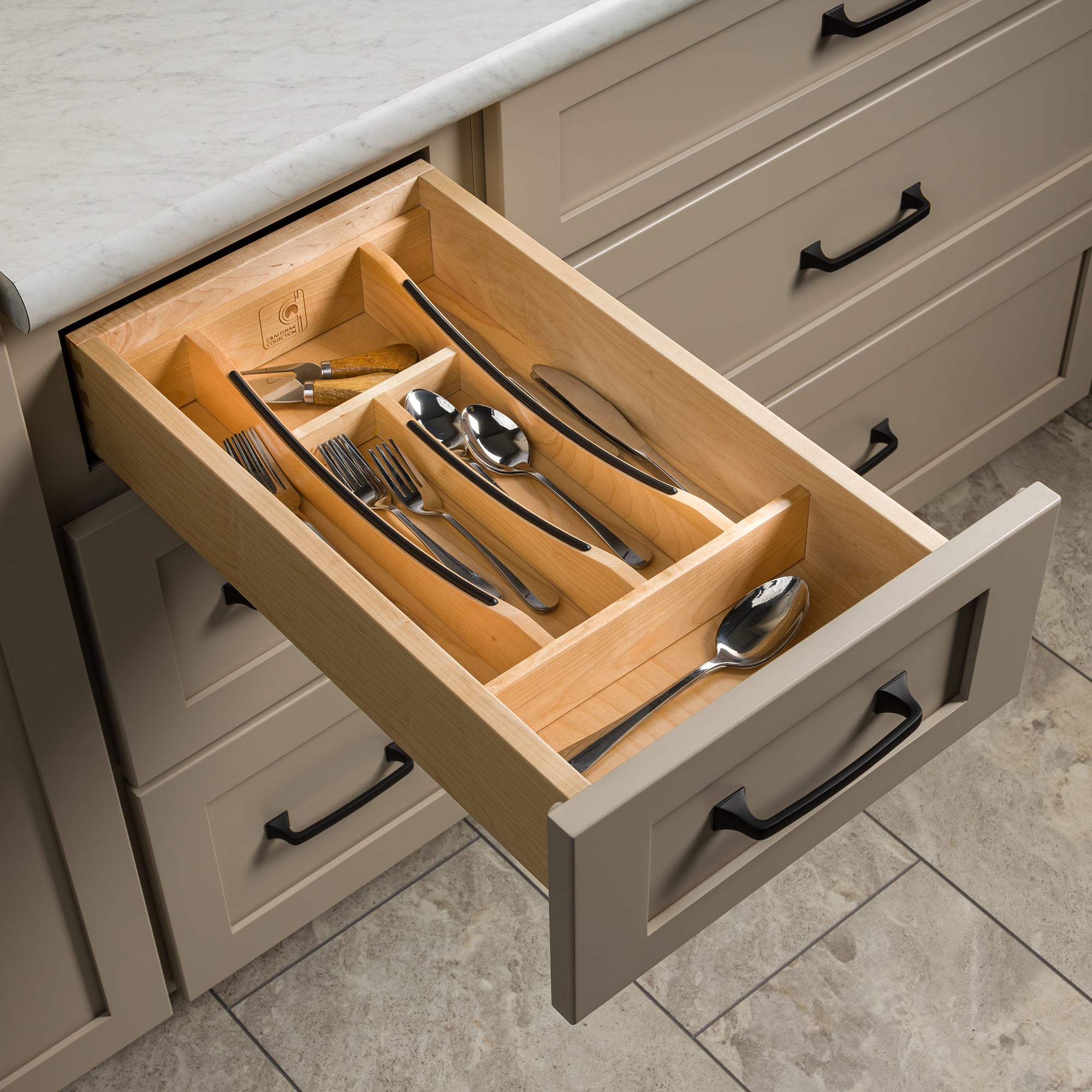 Rev-A-Shelf Craftsman Solid Maple Cutlery Drawer Insert, 10-1/4" x 19-1/2"