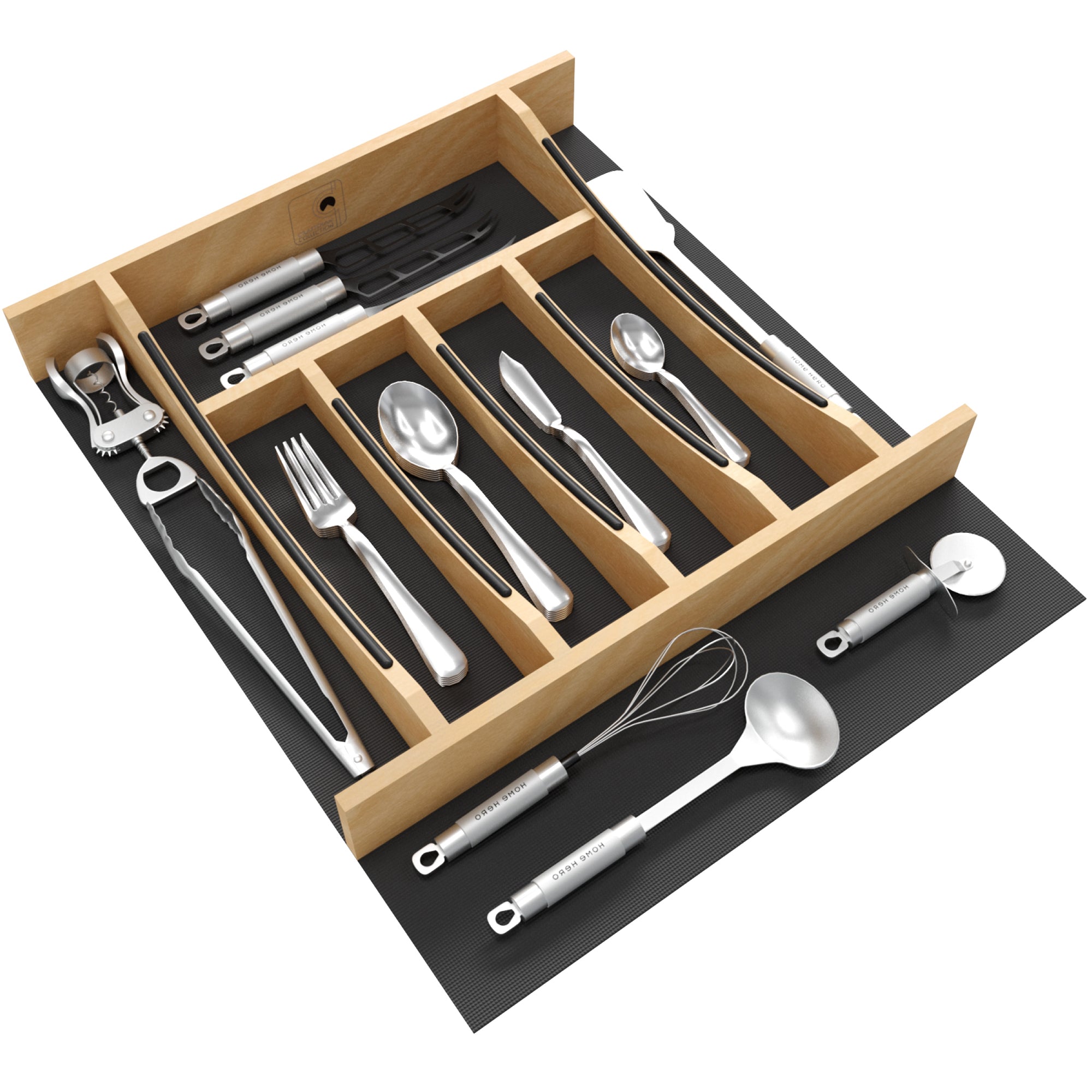 Rev-A-Shelf Craftsman Solid Maple Cutlery Drawer Insert, 16-1/4" x 19-1/2" - VMInnovations