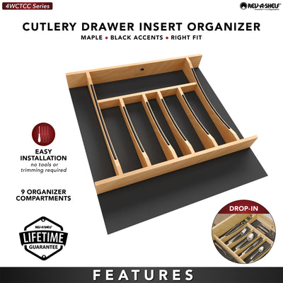 Rev-A-Shelf Craftsman Solid Maple Cutlery Drawer Insert, 19-1/4" x 19-1/2"