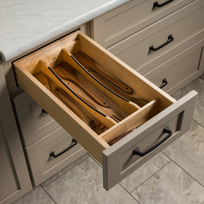 Rev-A-Shelf Utensil Insert, Black Accents, Maple, 10.24 in., 4WUTCC-15MB-1