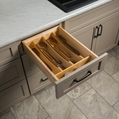 Rev-A-Shelf Utensil Insert, Black Accents, Maple, 13.23 in., 4WUTCC-18MB-1