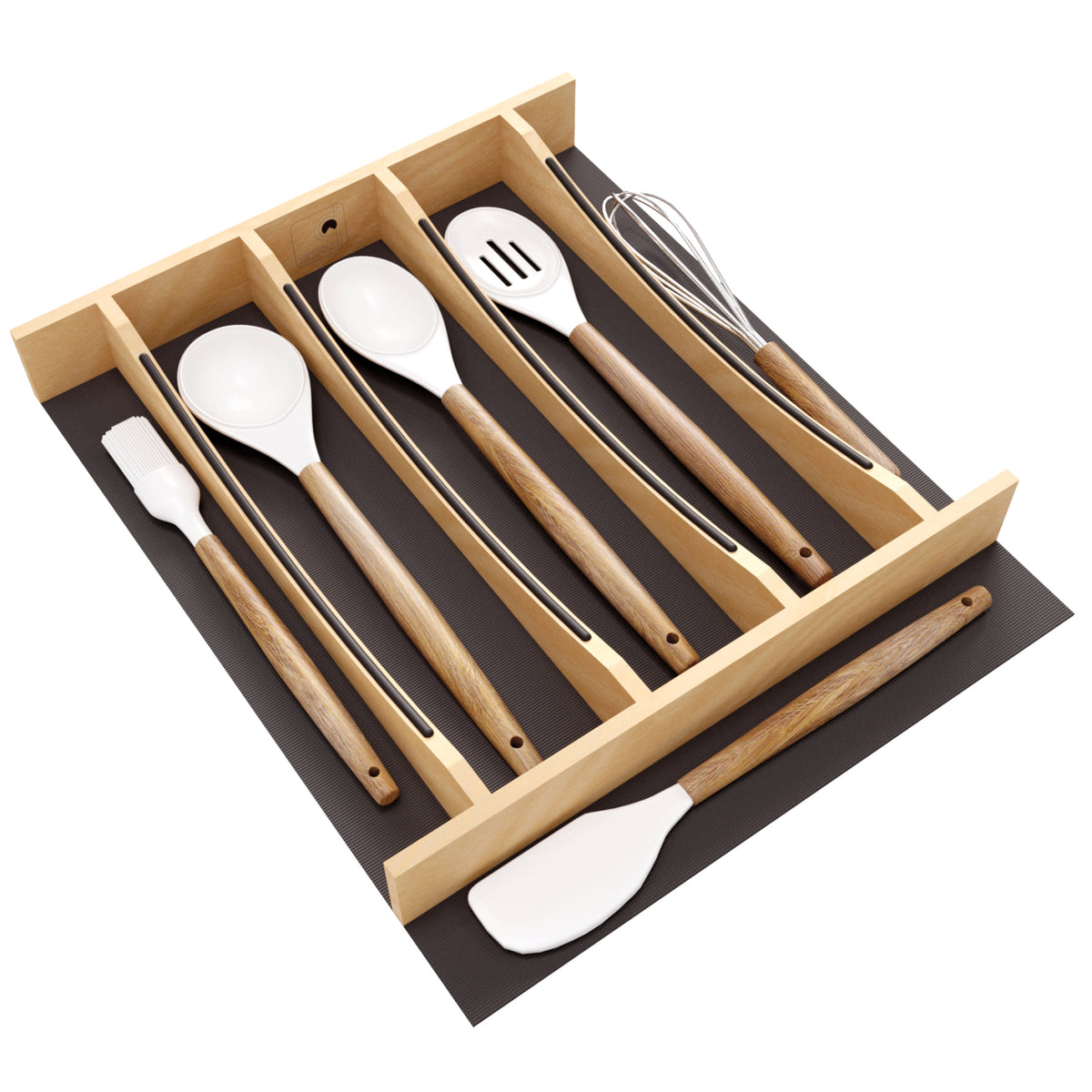 Rev-A-Shelf Utensil Insert, Black Accents, Maple, 16.22 in., 4WUTCC-21MB-1
