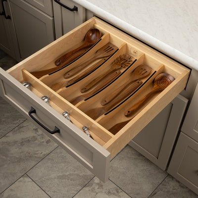 Rev-A-Shelf Utensil Insert, Black Accents, Maple, 19.25 in., 4WUTCC-24MB-1