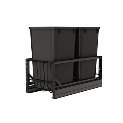 Rev-A-Shelf Double Pullout 27 qt. Kitchen Trash Can, Soft-Close, 5349-1527DM-218 - VMInnovations