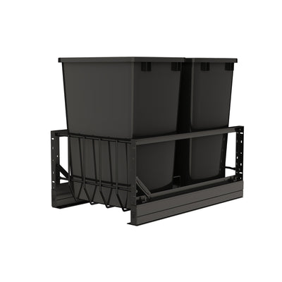 Rev-A-Shelf Double Pullout 35 qt. Kitchen Trash Can w/ Soft-Close, 5349-18DM-218