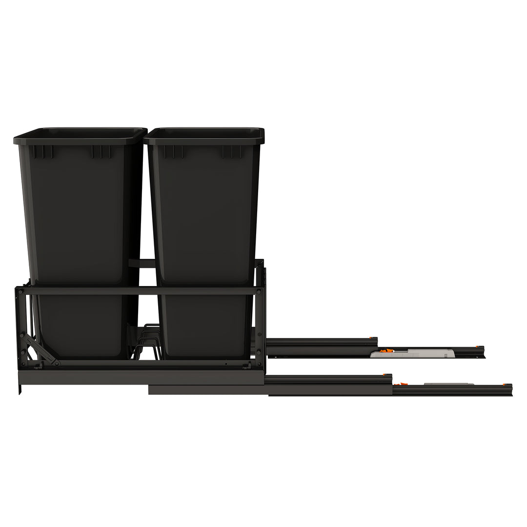 Rev-A-Shelf Double Pullout 50 qt. Kitchen Trash Can, Soft-Close, 5349-2150DM-218