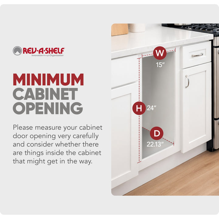 Rev-A-Shelf Double Pullout Kitchen Trash Can 50 qt. Soft-Close 53WC-2150SCDM-218