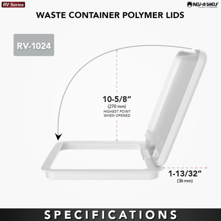 Rev-A-Shelf 27 qt. Trash Can Replacement Lid, Champagne, RV-1024-LID-12-1-40 - VMInnovations