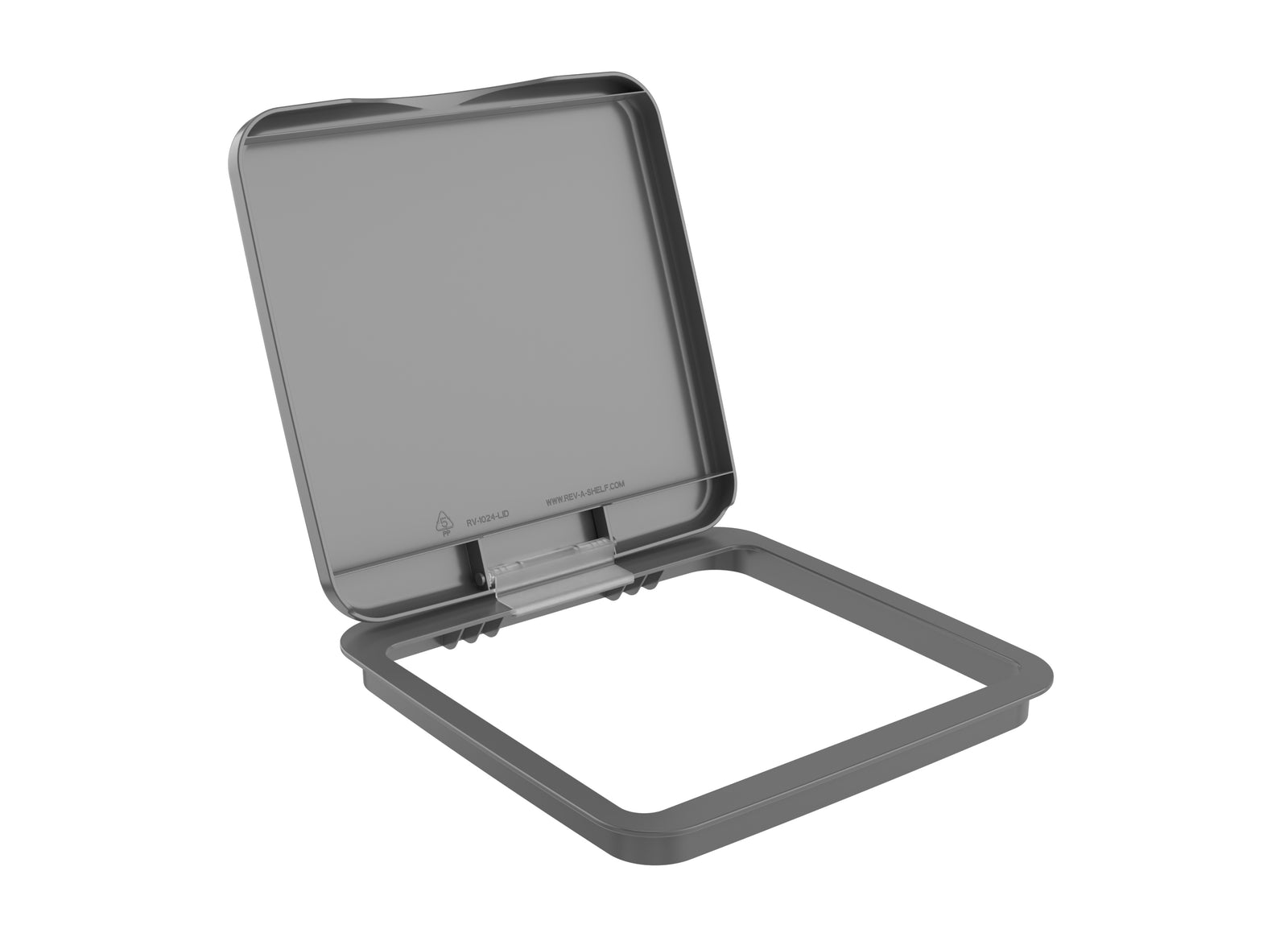 Rev-A-Shelf 27 qt. Trash Can Replacement Lid, Silver, RV-1024-LID-17-1-40 - VMInnovations