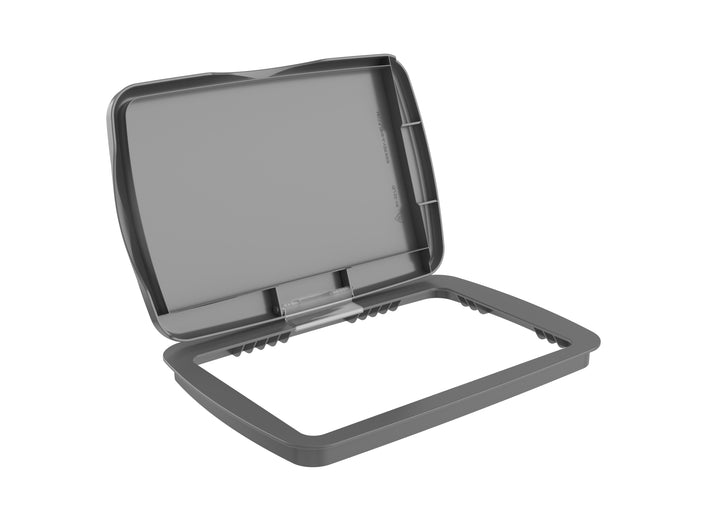 Rev-A-Shelf 32 qt. Trash Can Replacement Lid, Silver, RV-32-LID-17-1-40 - VMInnovations