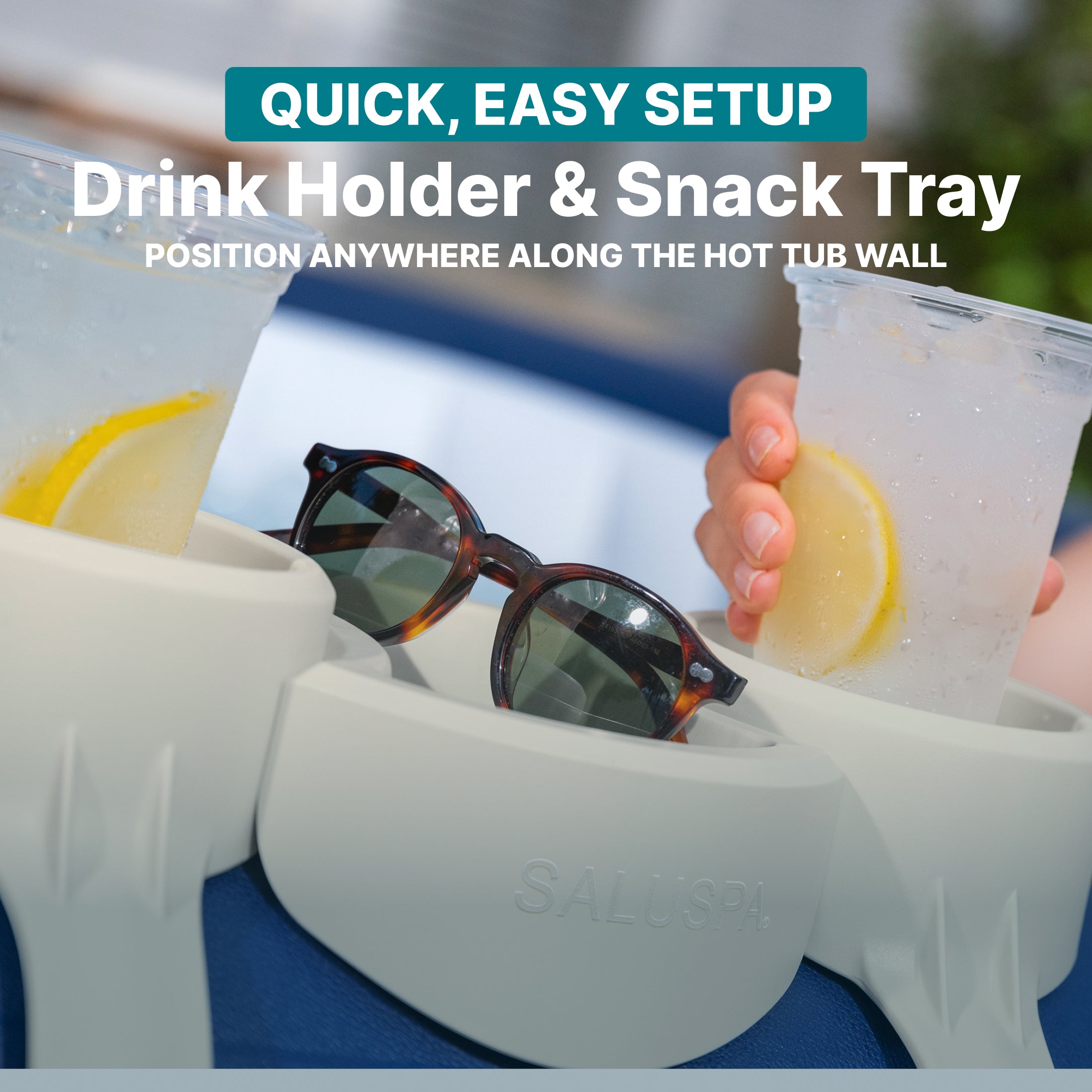 SaluSpa Drink Holder, Cup Holder with Tray for Inflatable Hot Tub & Spa (Used)
