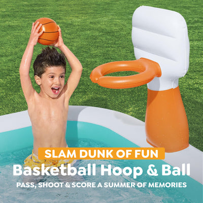 Inflatable Family Dunk'n Splash 8'3" x 66" x 40" Pool w/ Basketball (Open Box)