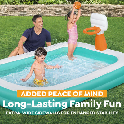 Inflatable Family Dunk'n Splash 8'3" x 66" x 40" Pool w/ Basketball (Open Box)