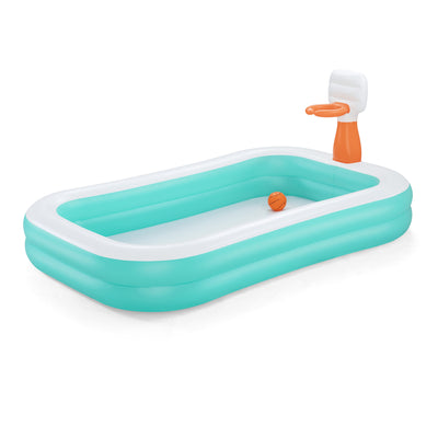Inflatable Family Dunk'n Splash 8'3" x 66" x 40" Pool w/ Basketball (Open Box)
