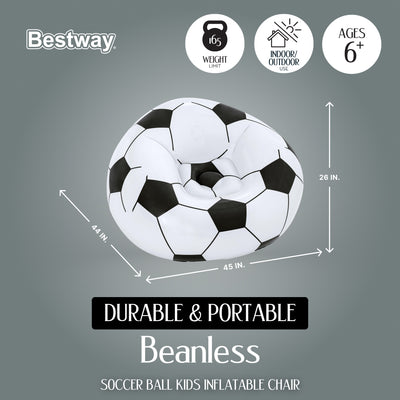 Bestway 45" x 44" x 26"/1.14m x 1.12m x 66cm Beanless Soccer Ball Chair - VMInnovations