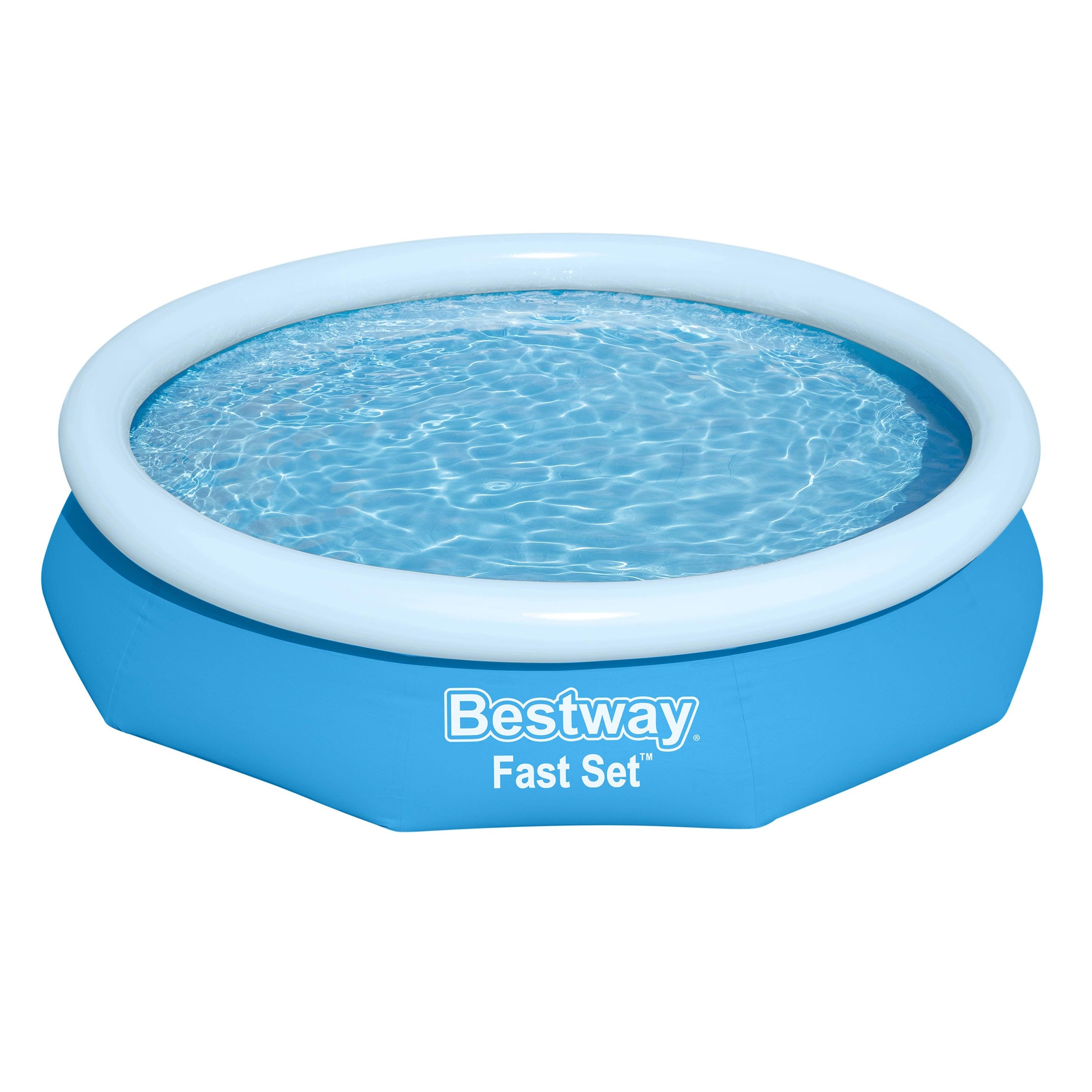 Bestway Fast Set Above Ground Pool, Round Inflatable Ring Top Pool (Used)