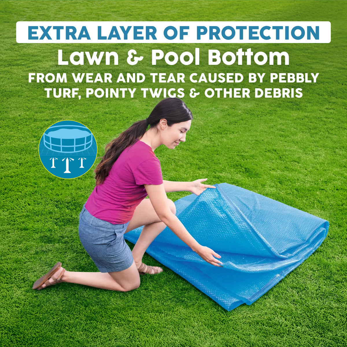 Bestway Square Ground Cloth for 12' Above Ground Pool & Hot Tub, (Open Box)