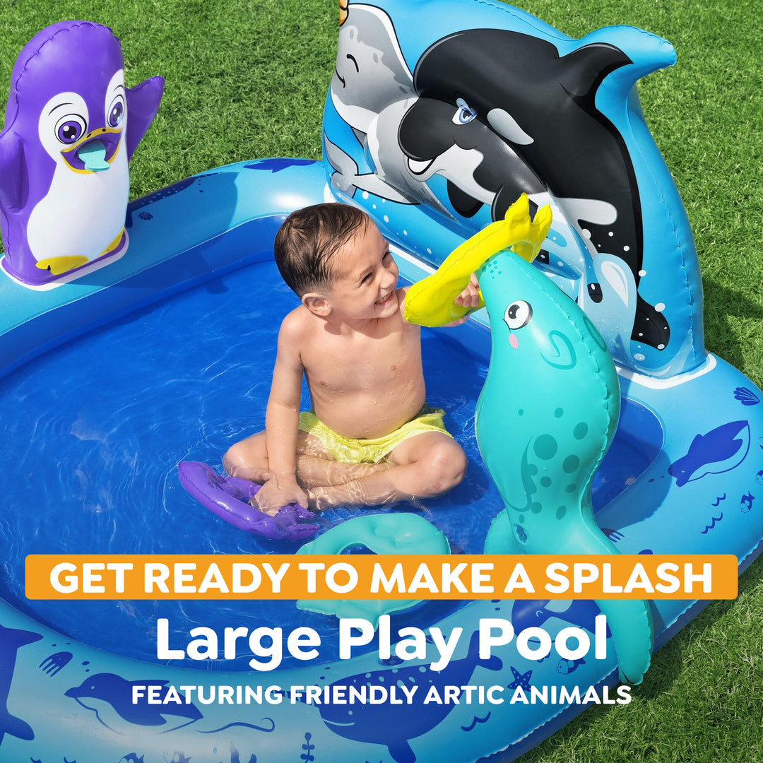 H2OGO! Polar Pals Inflatable Water Play Center for Kids, 53" x 51.5" x 28.5" - VMInnovations
