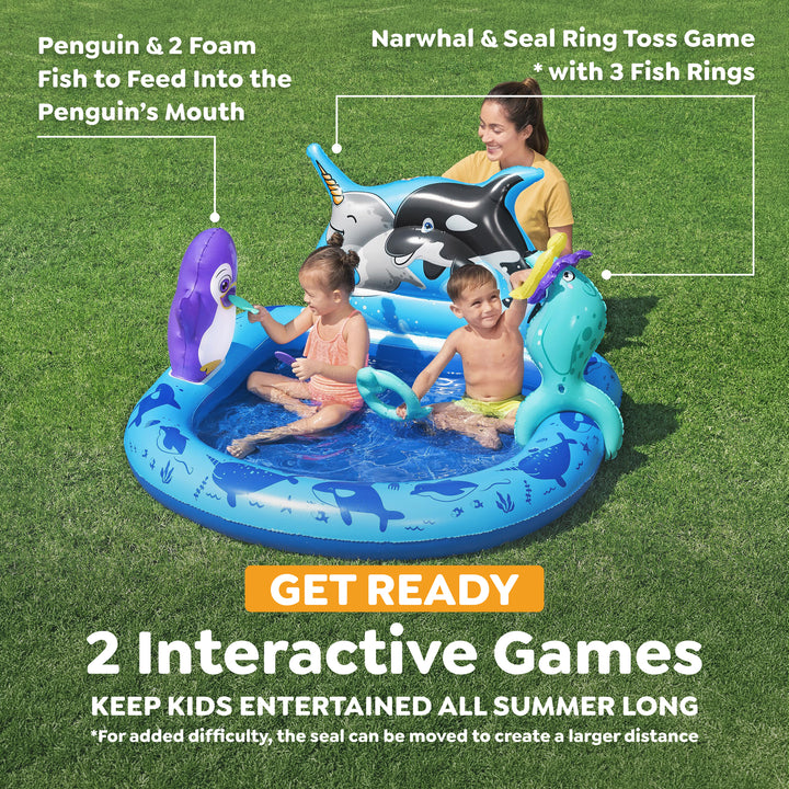 H2OGO! Polar Pals Inflatable Water Play Center for Kids, 53" x 51.5" x 28.5" - VMInnovations