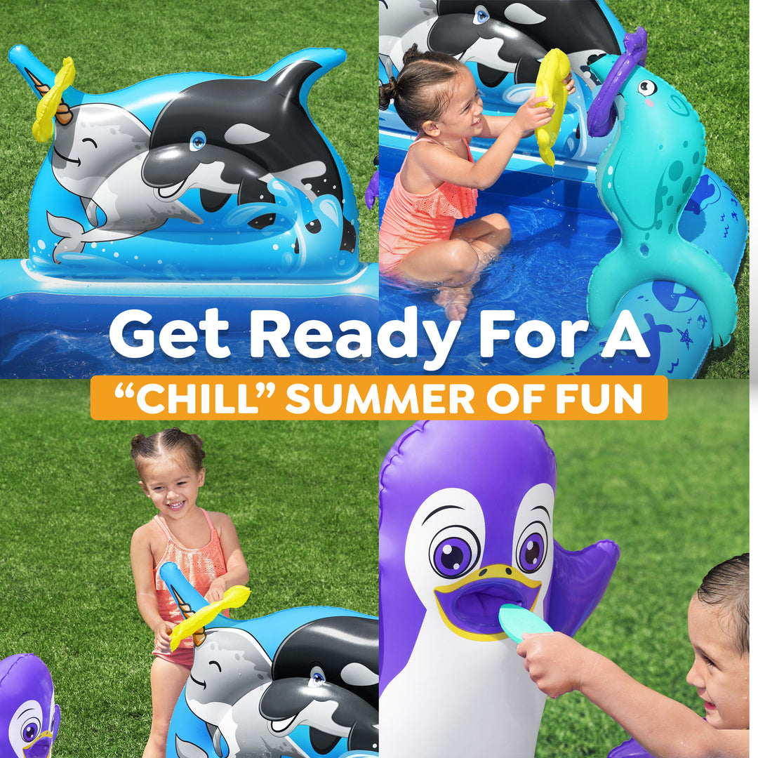 H2OGO! Polar Pals Inflatable Water Play Center for Kids, 53" x 51.5" x 28.5" - VMInnovations