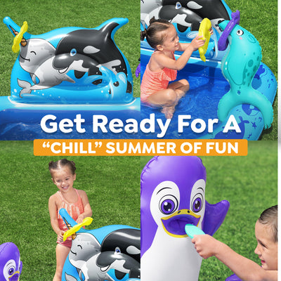 H2OGO! Polar Pals Inflatable Water Play Center for Kids, 53" x 51.5" x 28.5" - VMInnovations