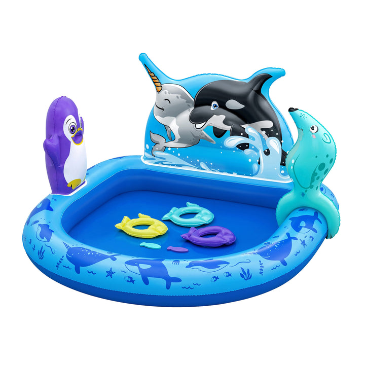 H2OGO! Polar Pals Inflatable Water Play Center for Kids, 53" x 51.5" x 28.5" - VMInnovations