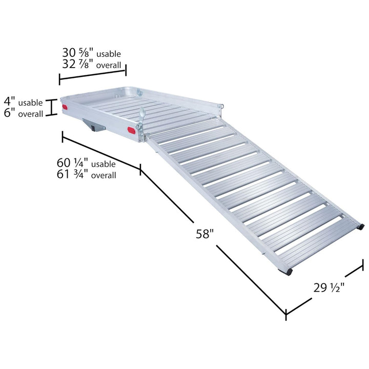 Elevate Outdoor Aluminum Tray Premium Cargo Carrier with 58-Inch Loading Ramp