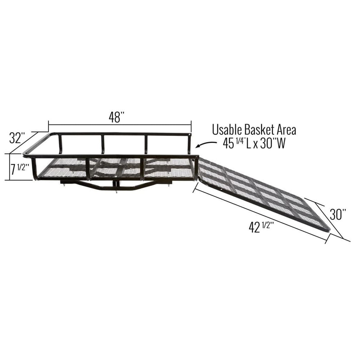 Elevate Outdoor Aluminum Cargo Carrier with 42.5-Inch Loading Ramp (Open Box) - VMInnovations