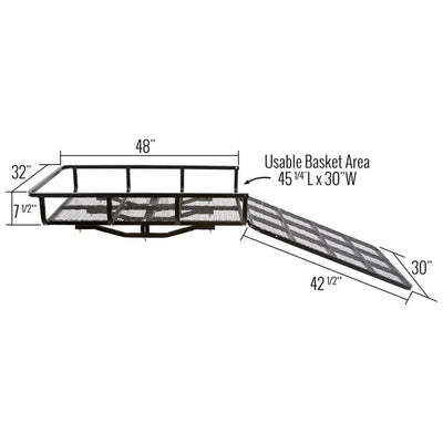 Elevate Outdoor Aluminum Cargo Carrier with 42.5-Inch Loading Ramp (Open Box) - VMInnovations